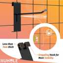 HUHOLE 50 Pack Gridwall Hooks 4 Inch Black Metal Display Hangers for Wire Grid Panel Heavy Duty Retail Store Fixtures, Garage Organizer, Craft Fair & Jewelry Rack (20lbs Capacity)