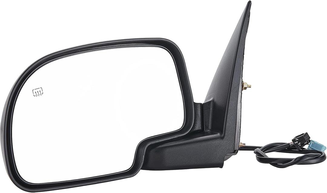 Side View Mirror Replacement Fit for 2003-2006 Chevy Silverado 1500 2500 HD 3500 HD,GMC Sierra 1500 2500 HD,GMC Yukon/Yukon XL 1500 Black Power Adjusted Heated Manual Folding Driver Side