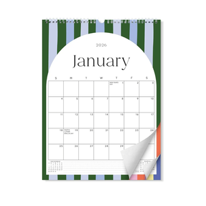 S&O Palm Beach Arc 2026 Wall Calendar - Tear-Off Monthly Calendar through December 2026-18 Month Academic Wall Planner - Hanging Organizer to Track Anniversaries & Appointments - 14.2"x10.5”in