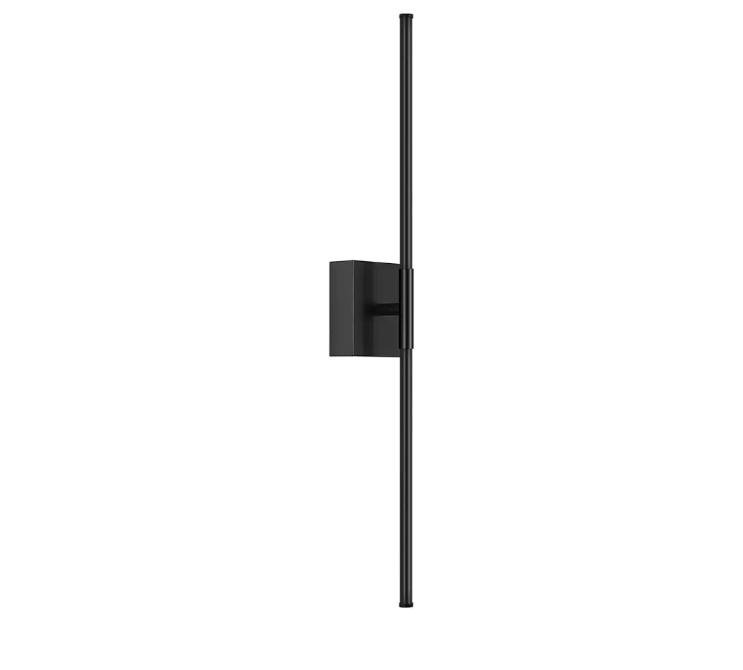 Black Hardwired Wall Sconces, Modern Wall Light, 29.1 Inch Not Dimmable Wall Light Fixtures, 350° Rotate LED Wall Lamp for Bedroom, Living Room, Bathroom, Hallway