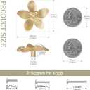 8 Pack 2.4 Inch Brushed Gold Flower Cabinet Knobs, Vintage Floral Drawer Pulls Decorative Dresser Handles for Furniture, Vanity, Closet, Bathroom Unique Antique Hardware