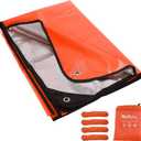 RedSwing Insulated Tarp, Multipurpose Emergency Thermal Tarps, Waterproof All Weather Heavy Duty Heat Reflective Survival Blanket for Camping Hiking, Orange