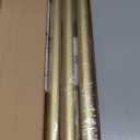 Gold Curtain Rods for Windows 32-72 Inch: 1 Inch Adjustable Acrylic Drapery Rod with Translucent Gold Foil Finials- Single Decorative Curtain Rod for Bedroom & Bathroom