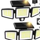 2 PACK SZRSTH Solar Lights Outdoor - 210 LED 2500LM Waterproof Motion Sensor Security Lights with Wireless Remote Flood Lights for Patio Garage Yard Entryways