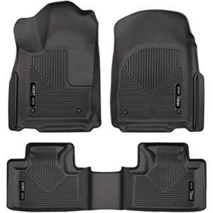 Husky Liners Weatherbeater Floor Mats | Fits 2016 - 2024 Dodge Durango; 2016 - 2021 Jeep Grand Cherokee; 2022 Jeep Grand Cherokee WK | Front & 2nd Row, 3-pc Black - 99151