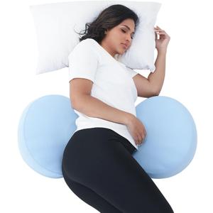 Pregnancy Pillow for Sleeping Memory Foam Maternity Pillow for Side Sleepers, Adjustable Travel Wedge Pillow Support for Back, Belly, and HIPS for Pregnant Women,Cooling Silk Blue