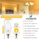Candelabra LED Bulbs, 60 Watt Equivalent, 600LM Warm White 2700K, 6W, Type B Light Bulb, E12 Small Base, Decorative Chandelier Bulb, Ceiling Fan Bulbs, Non-Dimmable, Pack of 6