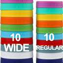 AOZITA 10 WIDE Mouth & 10 REGULAR Mouth Mason Jar Lids - 20 Pack Food Grade Plastic Mason Jar Caps for Ball, Kerr and More Canning Jars - Leakproof & Dishwasher Safe - Multicolor