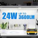 CNSUNWAY 2FT LED Shop Light, 24W 5000K 3600LM Super Bright, D Shape Utility T8 LED Light Fixture, High Output, Linkable Shop Lights Tubes for Room, Garage, Workbench, Plug and Play, 2 Pack