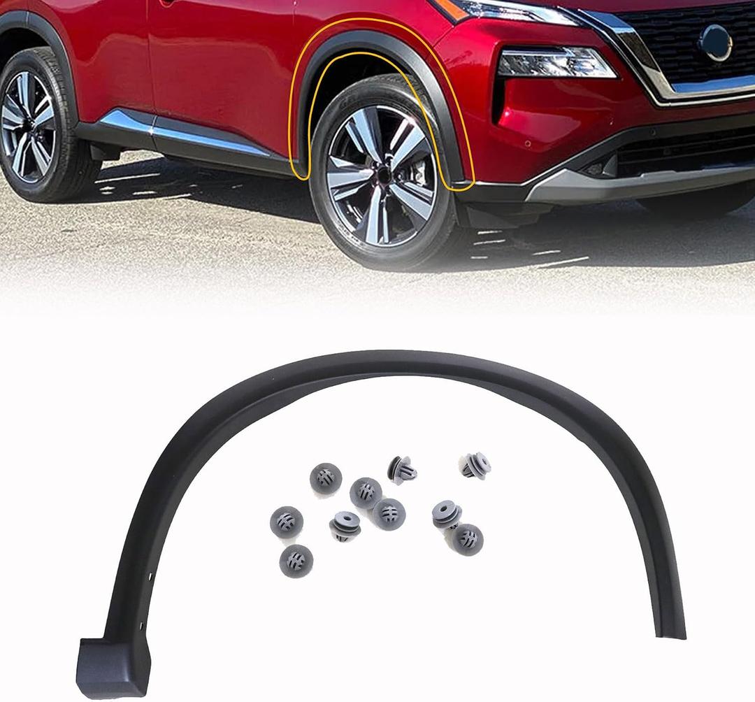 GXARTS Front Right Side Fender Flare Trim Compatible with Nissan Rogue 2021 2022 2023 2024 2025 Replace# 638606RR1A 63860-6RR1A NI1291108 Fender Moulding Wheel Arch Trim