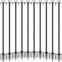 Mutovlin 10 Pack String Light Poles,10 Ft Light Poles for Outside String Lights, Outdoor Lights Pole with Fork, Metal Poles Stand for Patio Deck Backyard