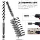 ASNOMY 12Pcs Wire Bore Brush for Drill,5/16"-1-3/16" Stainless Steel Wire Brush Bore Cleaning Brush Set for Power Drill Cleaning,Abrasive Drill Wire Brush with 1/4" Hex Shank