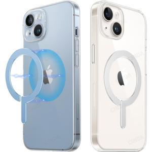 Magnetic Ring Sticker Metal Plate for Magsafe Premium Ultra-Thin Universal Conversion Adapter Kit for Phone Case,Wireless Charger, Car Mount, Wallet, Power Bank,2 Pack (Blue)