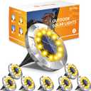 Biling Solar Ground Lights, (12 LEDs /8 Pack) Outdoor Waterproof Solar Garden Lights for Pathway Outdoor in-Ground Lawn Yard Deck Patio Walkway - Warm White (8 pack, Yellow)