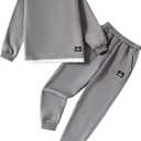 Boy Clothes Kids Boys Fall Winter Outfits Long Sleeve Fleece Hooded Tracksuit Sweatshirt Tops Jogging Sweatpants (9-10 Years)