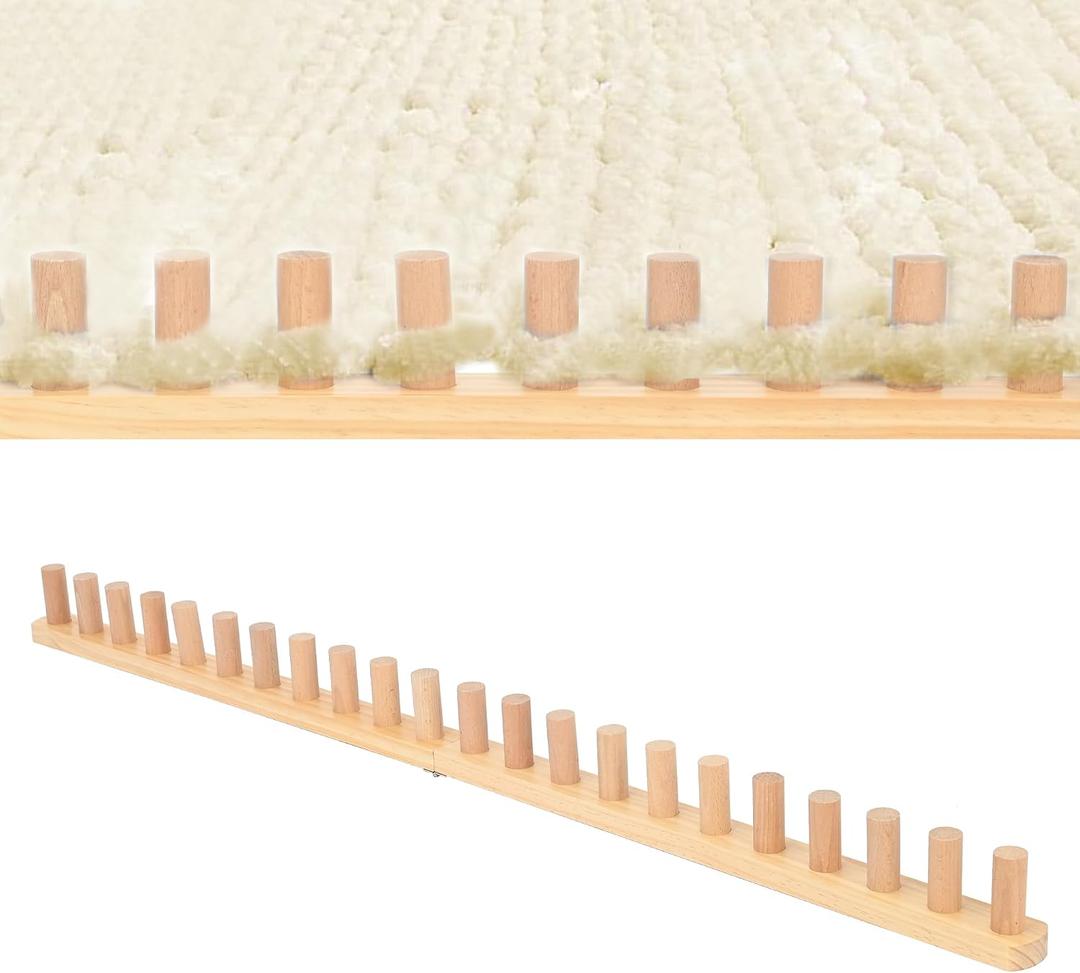 WYJREES 48'' Chunky Yarn Blanket Loom, Wooden Peg Frame Chunky Knitting Blanket Loom, Custom Knitting Loom, Extra Large Loom for Chunky Blankets Perfect for Birthday Gifts