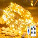 Minetom Twinkle Fairy Lights, 33 ft 100 LED USB Plug in String Lights with Remote and Timer, Waterproof 8 Modes for Bedroom Indoor Wreath DIY Party Wedding Holiday Christmas Ramadan Decorations
