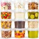 ASEVAT 12PACK, Plastic Storage Containers With Lids Kitchen, Food Storage Containers, Microwave Safe Bowls With Lids, Freezer Safe Containers, Slime, Soup (10 oz/300 ml)