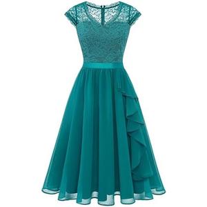 Wedtrend Women's Bridesmaid Dresses Short Prom Dress Ruffle Semi Formal Cocktail Dresses Floral Homecoming Dress, Torques, XS