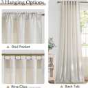 NICETOWN Linen Curtains 102 Inch Length 2 Panels Set for Living Room, 55" Wide Thick Flax Linen Blend Privacy Drapes Rod Pocket & Back Tab with Light Filtering for Bedroom/Farmhouse