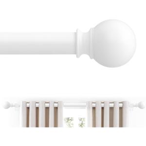 White Curtain Rods 48 to 84 Inches(4-7 Feet),5/8 inch Splicing Drapery Rods,Small Curtain Rods Set,Size: 36''-88'', White