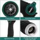 2 x Garden Hose Nozzle, Heavy Duty Hose Sprayer with Thumb Control, 10 Spray Patterns, Reinforced Metal Shell, Comfortable Grip for Lawn, Plants, Car & Pet Washing – Forest Green, 120.8 cubic inches