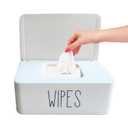 Moorfowl Baby Wipes Dispenser Bathroom Decor,7.28" L * 4.80" W * 2.75" H, Refillable Flushable Wipes Container Holder Baby Registry Essential