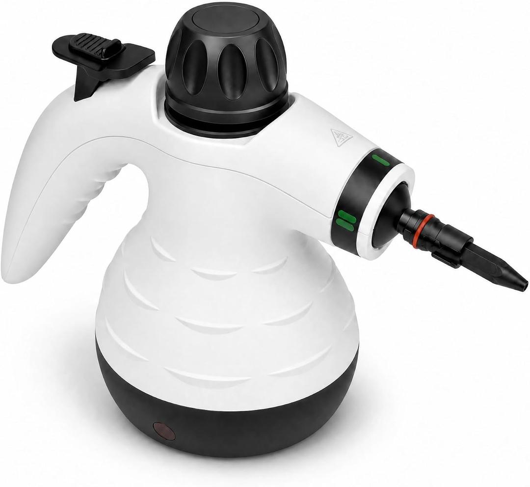 TICYACK Handheld Steam Cleaner, Steam Cleaner with 16 PCS Accessory & Safety Lock, Capacity, Multi-Surface Deep Cleaning for Home, Car, Bathroom, Grout, Floor, Window(White/ Black)