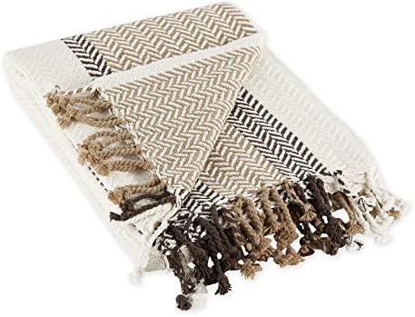 DII Striped Throw Collection Herringbone, 50x60, Stone