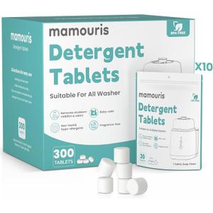 300PCS Official Detergent Cleaning Tablets: for Baby Brezza Grownsy Papablic Momfann Bottle Washer - Baby Bottle Washer Tablets for All Brands Bottles Washers Machines (1 Count (Pack of 300))