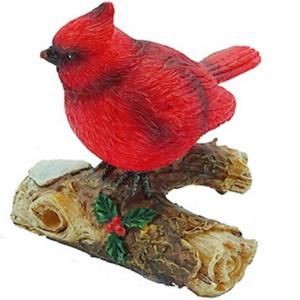 Little Cardinal Figurine - Red Cardinal Bird Perched on a Branch Decorative Figurine for Gifts