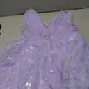 IBTOM CASTLE Toddler Baby Girls Shiny Butterfly Tutu Dress Princess Birthday Party Pageant Flower Girl Wedding V-Backless Dresses 12-18 Months Purple