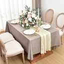 Fitable 2 Pack Faux Linen Rectangle Tablecloths: Waterproof Stain Resistant Wrinkle Free Textured Table Cloth, Washable Burlap Fabric Table Cover for Kitchen Dining Party, 52x70 Inch, Nature