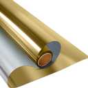 KESPEN Window Film One Way Daytime Privacy Heat Control Anti UV Non-Adhesive Reflective House Window Tint for Home and Office, Gold-Silver, 35.4 Inch X 8.2 Feet 2-Pack