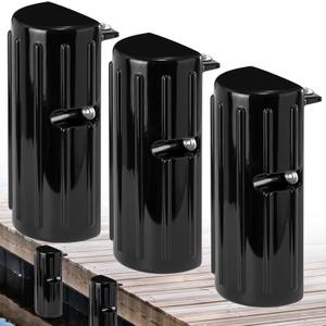 Dock Bumper Fender,Boat Dock Bumpers for Edge or Side,Marine Fender Guard,Vertical Protection,Durable Construction,Includes Mounting Hardware,3 Pack-Black