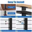 CKE 36" Level Drilled Cable Railing Post, Black Cable Railing Post (Post 35"x2"x2") for Deck Railing, Stainless Steel Flat Top Surface Level Line Post with Cable Grommets for Indoor Outdoor, LP02