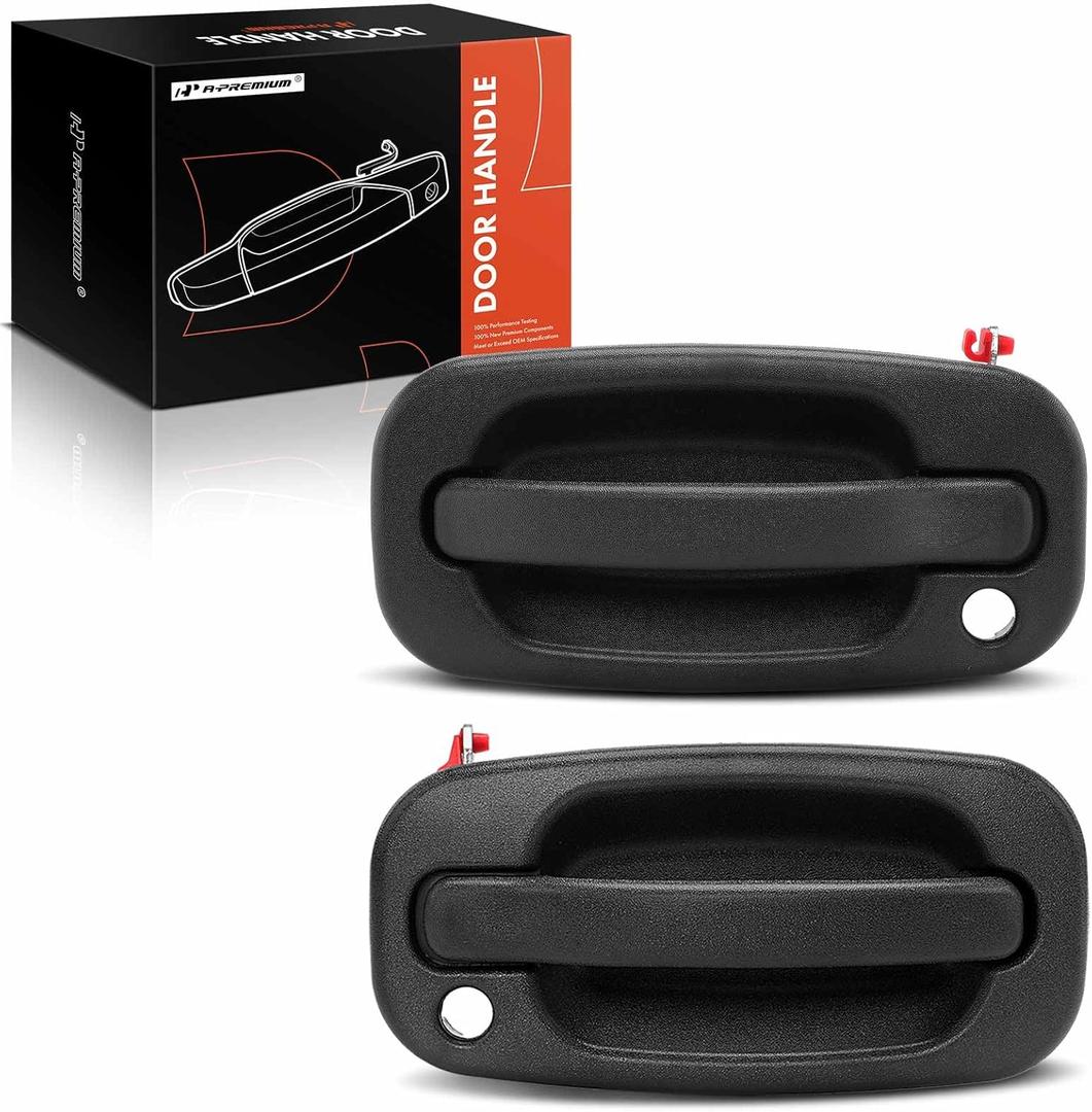 A-Premium - Front Left & Right Exterior Door Handles - Compatible with Chevy Silverado 1500 2500 3500, Tahoe, Avalanche, Suburban & GMC Sierra, Yukon & Cadillac - 99-07 - Replace# 15034985, 15034986