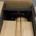 LUKA Ceramic Espresso Cups with Saucers and Metal Stand, Small 4 oz Porcelain Demitasse Cups Set of 6, Cute Cappuccino Coffee Cups for Double Espresso, Tea, Marbling White