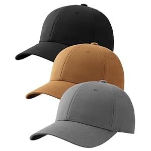 FURTALK Mens Structured Baseball Cap Adjustable Washed Cotton Golf Dad Hat Plain Classic Hats for Men, Size: Medium-Large