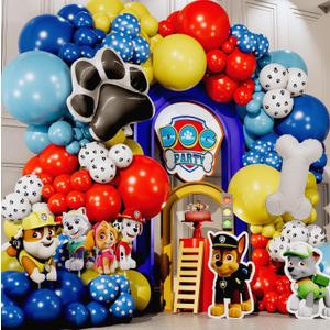 ALL-IN-1 Paw Balloons Garland Arch Kit with BONUS Dog Bone & Paw Print Balloons for Paw Birthday Decorations Paw Balloons Backdrop, Paw Party Supplies for 3rd yo Boy (Red, Light Blue, Dark Blue, Yellow, White) ALL-IN-1 Paw Balloons Garland Arch Kit with BONUS Dog Bone & Paw Print Balloons for Paw Birthday Decorations Paw Balloons Backdrop, Paw Party Supplies for 3rd yo Boy (Red, Light Blue, Dark Blue, Yellow, White)