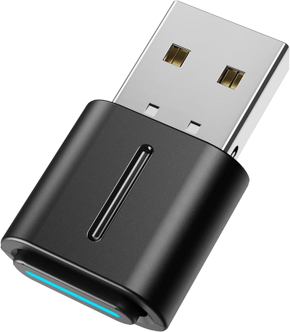 Smof USB Bluetooth Audio Adapter for PS5, PS4,Switch,Mac. Compatible Bone Conduction Headsets Wireless Audio Dongle with aptX Low Latency Support, USB Bluetooth 5.2 Adapter