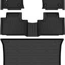 Car Floor Mats & Cargo Mat Custom for 2016-2021 Jeep Grand Cherokee All Weather Floor Mats for Jeep Grand Cherokee 2016-2021 Trunk Mat TPE Waterproof Car Mats Full Set Black Accessories