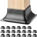 VEVOR 4x4 Post Base 20Pcs, Internal 3.6"x3.6" Heavy Duty Powder-Coated Steel Post Bracket Fit for Standard Wood Post Anchor, Decking Post Base for Deck Porch Handrail Railing Support