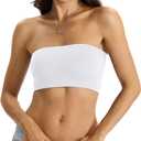 EasyGala Womens Double Lined Tube Tops Crop Tank Top Non-Padded Strapless Bandeau Shirts Sexy Going Out Tops Summer 2026 (White, S)