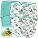 Cute Castle 3-Pack Baby Swaddle Sleep Sacks - Newborn Swaddle Sack - Ergonomic Baby Swaddles Blanket Warp for Boys and Girls - Baby Essentials (0-3 Months - Green) (One Size)