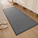 RESARE Non Slip Bathroom Runner - Machine Washable Bath Rugs, Super Absorbent Bath Mat Quick Dry Bath Runner, Bath Mat Ultra Soft Rugs for Bathroom Floor, 24"x47" Black