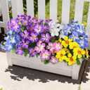 Homsunny Artificial Flowers for Outdoor, Fake Silk Flowers UV Resistant, Realistic Faux Plants Flowers for Front Door Porch Planter Patio Yard Garden Spring Decor