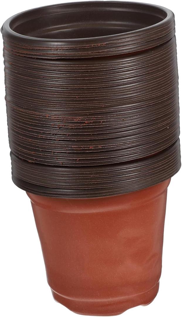 Happyyami 50pcs Plastic Herb Pots Planters for Outdoor Decor Succulents Flower Pots Multiple for Breathability