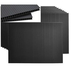 24 x 18 inch Corrugated Plastic Sheets – 10 Pack, Foam Poster Board, Durable & Waterproof Corrugated Plastic for Yard Signs,Outdoor,Open House, Birthday, DIY Projects, 4 MM, (Black)