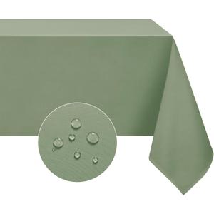 Softalker Rectangle Tablecloth Spring, Waterproof & Stain Resistant Table Cloths Wrinkle Free Fabric Washable 210GSM Polyester Table Cover for Spring/Party/Outdoor - 52 x 70 inch, Sage Green
